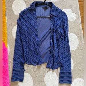 Sheer button down top